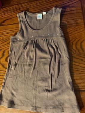 SO Brown Tank Top with Rhinestone Accents